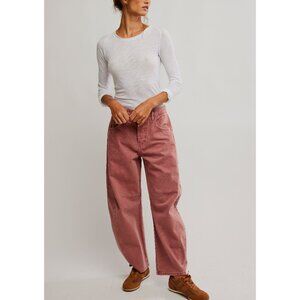 Free People Pink Wide Leg Jeans